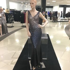 Carmen Marc Valvo Sequined Gown. Size 2